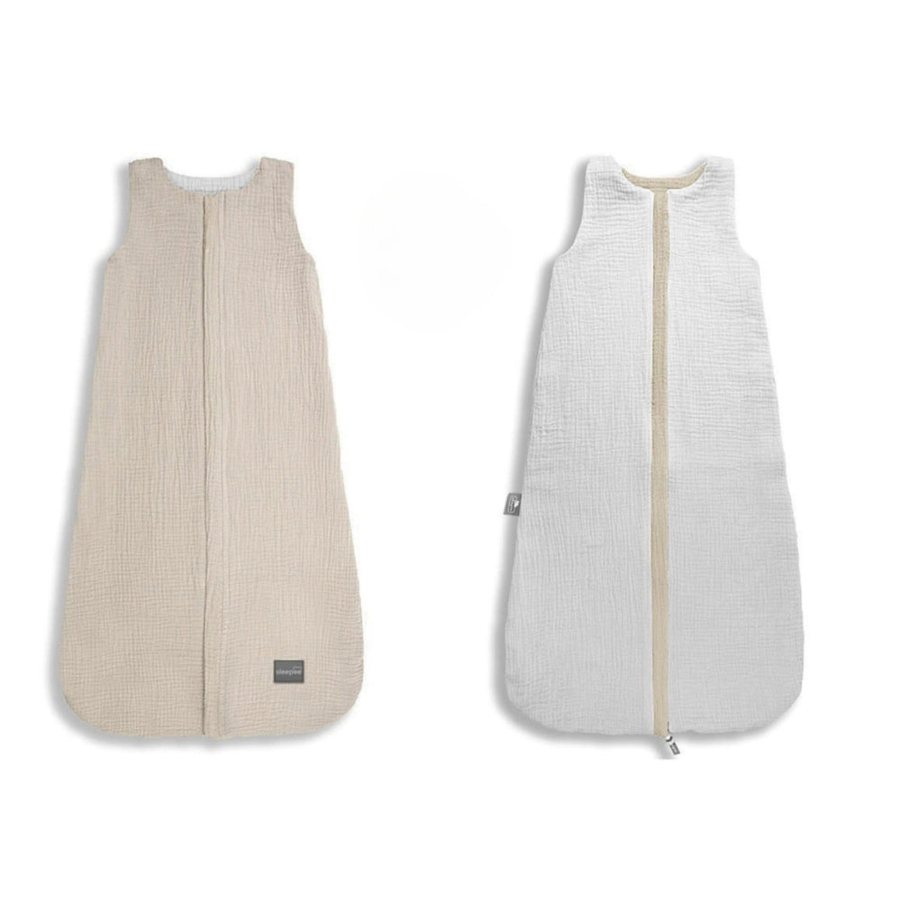 schlafsack alt Sleepee Doppelseitiger Musselin-Schlafsack Sand 0-4 Monate alt – 4kidspoint