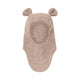 Huttelihut Kindersturmhaube aus Wolle mit Ohren Mahagoni Rose