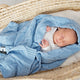 LullaLove Babydecke Merinowolle Blau