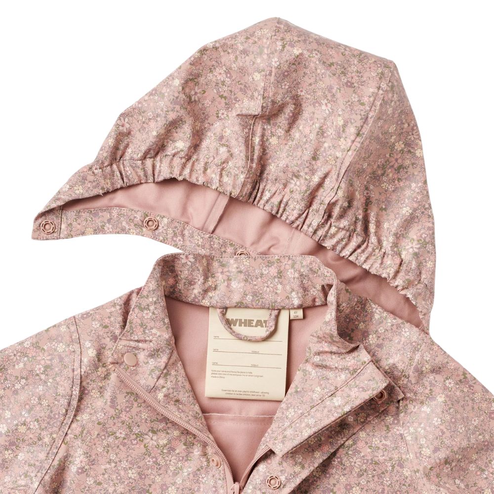 Wheat Kinder Regenjacke und Hose Ola Set Powder Flower Meadow