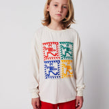 Bobo Choses Regenbogen Herr Bleistift Langarm T-Shirt Offwhite
