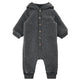 Mikk line Baby-Overall mit Kapuze aus Merinowolle Anthrazit Melange