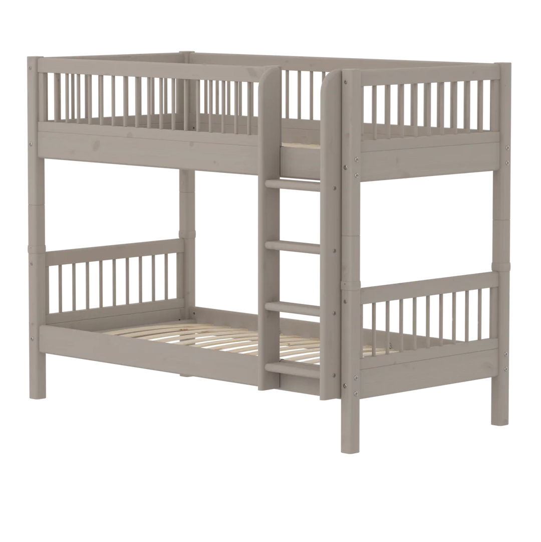 Flexa Etagenbett für Kinder mit gerader Leiter Classic Grey Washed Pine