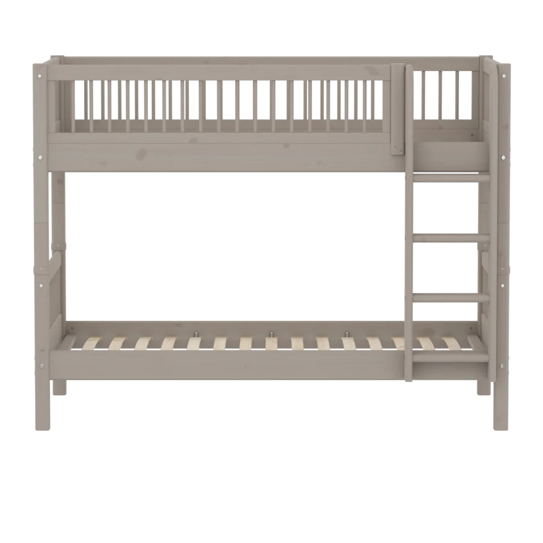 Flexa Etagenbett für Kinder mit gerader Leiter Classic Grey Washed Pine