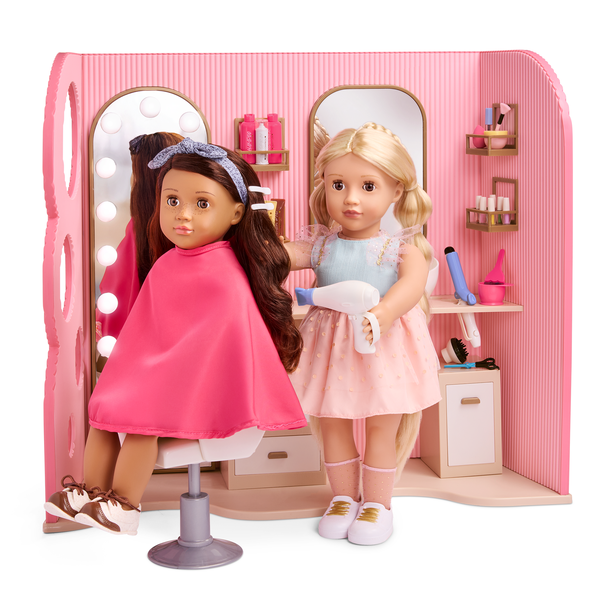 haarspangen aufbewahrung puppe Our Generation Puppenfriseursalon mit Zubehör „Style & Glamour“ – 4kidspoint
