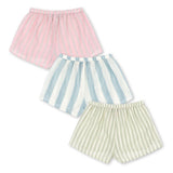 Konges Slojd kurze Shorts für Mädchen Asli Basilikum/Orchidee/Blau gestreift 3er-Pack