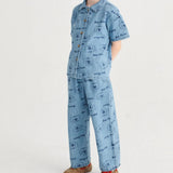 Bobo Choses Kinder-Denim-Hose Pickles The Dog all over