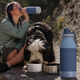 Asobu Thermoflasche mit Näpfen für Hunde Buddy Pastel Blue 1 l