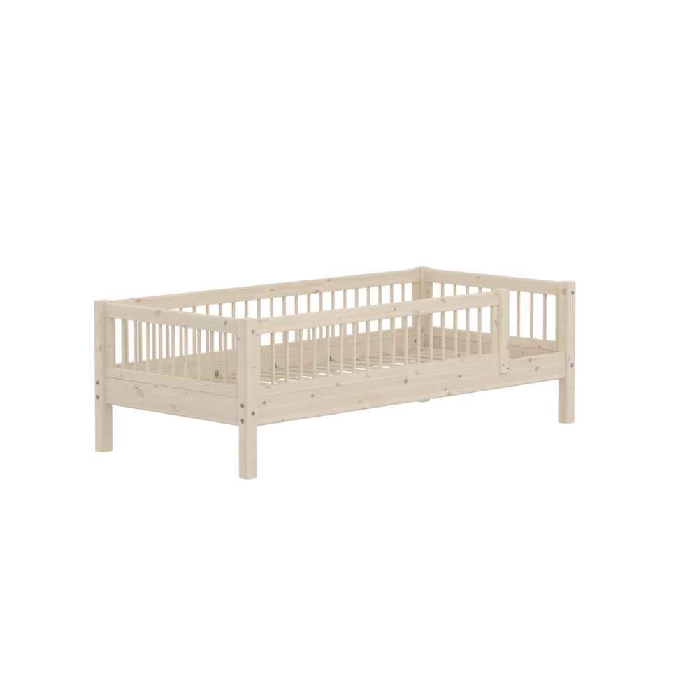 Flexa Einzelbett mit Sicherheitsgitter Classic Weiß gewaschene Kiefer