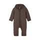 Huttelihut Baby-Overall aus Merinowolle mit Kapuze, Braun Melange