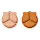 Liewood Silikonteller mit Saugnapf und Unterteilung Stacy 2er-Pack Mustard / Tuscany Rose Mix