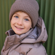 En Fant Kindermütze Strickbeanie mit Futter Pine Bark
