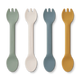 Liewood Silikonbesteck - Löffel/Gabel 2in1 4er-Pack Faune grün multi mix